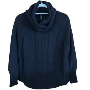 Guess Women's Black Angora-Blend Cowl Neck Cable Knit Sweater Size XS ~NWT~